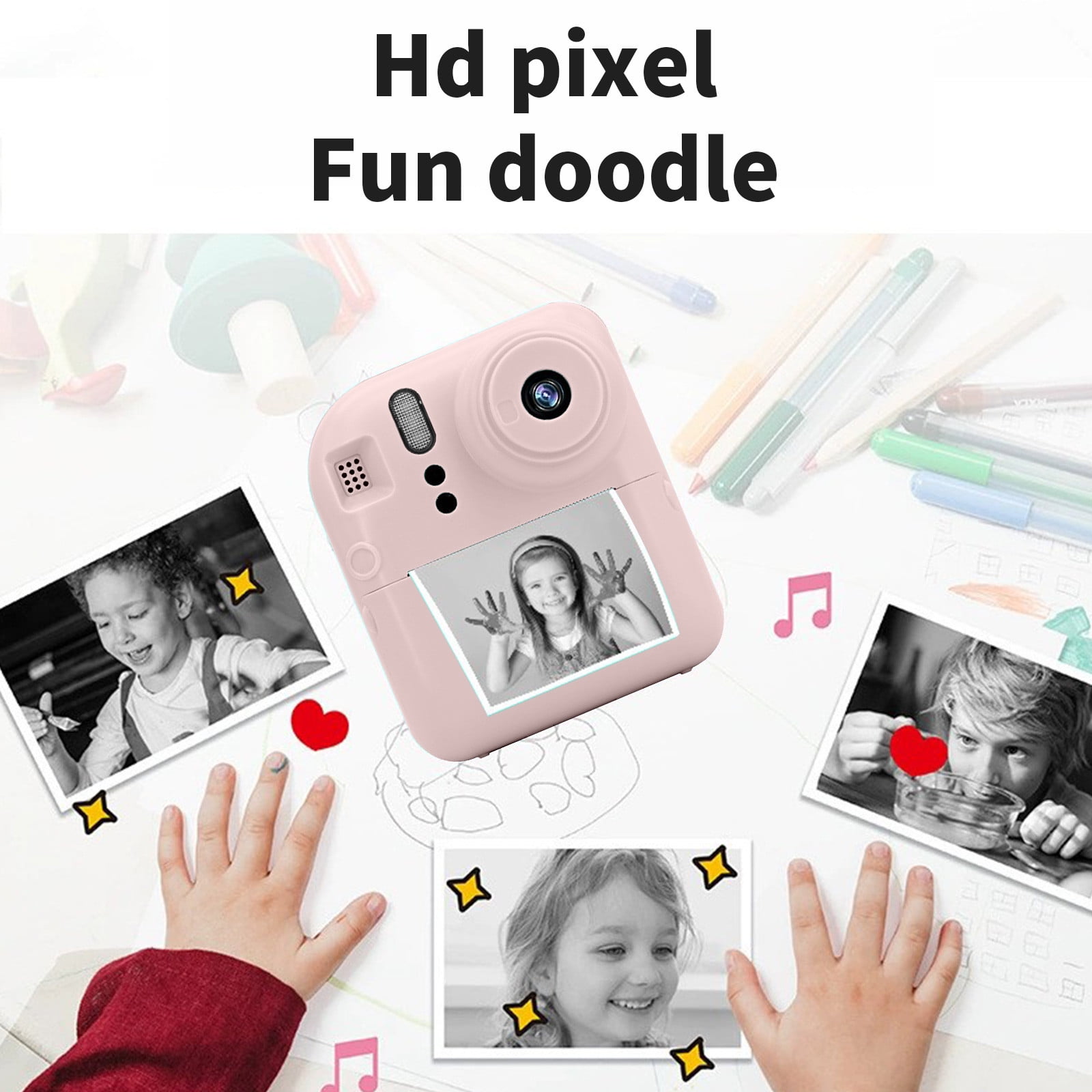 Portable 1080P High Definition Digital Video Camera, DV Camcorder HD Image, LCD Screen, Photo Shooting/Video Recording/Instant Printing, 1000mAh Battery and USB Charging