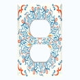 thumbnail image 2 of Metal Light Switch Plate Cover Colorful White Flower Heart Mandala Tile Pattern TIL037, 2 of 13