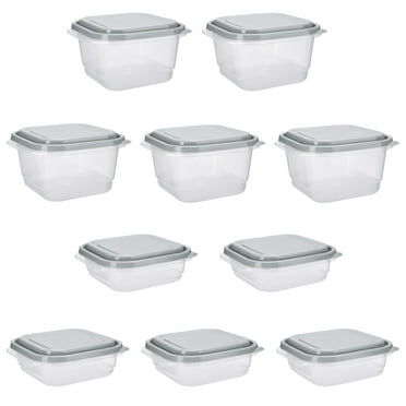 GoodCooGoodCook EveryWare 20-Piece Square Container Set, Made Without BPAk EveryWare Set of 10 BPA-Free Food Storage Container Variety Set with Lids, Clear/Grey