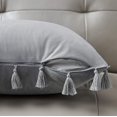 thumbnail image 4 of Pillowcase Home 2-pack Velvet Trim With Fringe Boho Grey, 4 of 5
