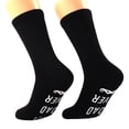 thumbnail image 2 of Bibifish Funny Socks For Men Novelty Mid Calf Socks For Dad With Letter Print Grips Bottom Funny Above Ankle Fathers Middle Cube Socks, 2 of 8