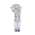 thumbnail image 4 of SuperJeweler 3 1/2 Carat Princess Shape Halo Diamond Bridal Set in 14 Karat White Gold For Women, 4 of 7