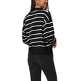 thumbnail image 3 of INSPIRE CHIC Chandail Polo à Rayures pour Femme Automne Hiver Col en V à Blocs de Couleur Manches Longues Tricoté Décontracté Hauts m Noir, 3 of 6