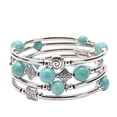 thumbnail image 1 of asddcavvf Hand Multilayer Bracelet Volcanic Stone Turquoise Tiger Eye Spiral Memory Bracelet, 1 of 1