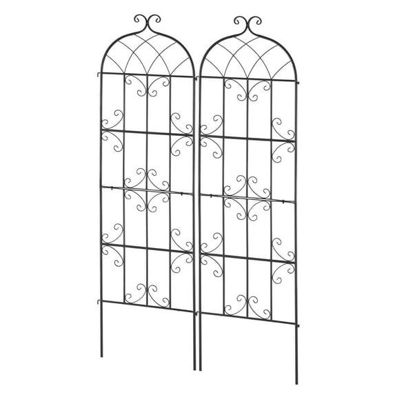Garden Trellis for Climbing Plants, Rustproof Metal Garden Flower Trellis, Outdoor Climbing Rose Trellis Cucumbers Support, Decorative Clematis Trellis for Courtyards Lawns,H71inch x W20inch - 2pcs