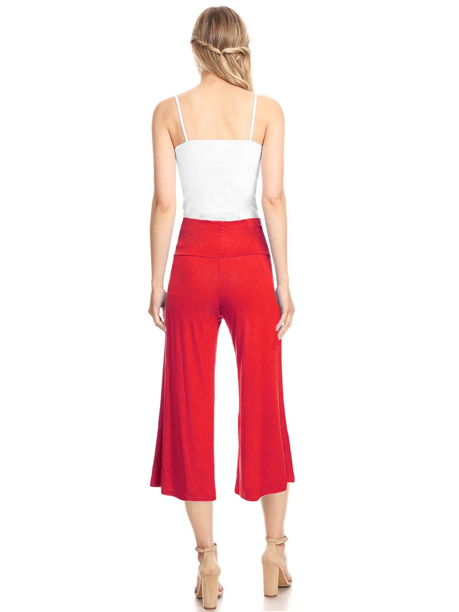 Made by Johnny Women's Knit Culottes Pants L RED