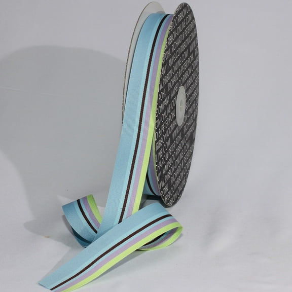The Ribbon People Blue and Purple Striped Grosgrain Craft Ribbon 1.5" x 55 Yards