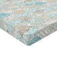 thumbnail image 2 of Ambesonne Nautical Fitted Sheet 2 Pcs Set, Pastel Toned Seashells, Twin XL, Tan Turquoise White, 2 of 3