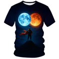 thumbnail image 5 of Men Japanese Samurai Dragon Graphic Crew Neck T-Shirt, Loose Fit Short Sleeve Cool Oriental Print Basic Tee Summer Street Casual Daily Tops(Light Blue,XL), 5 of 5