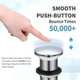 thumbnail image 3 of HEATGENE Bathroom Sink Drain Chrome, Pop Up Drain without Overflow, Pop Up Drain Stopper for Bathroom Sink, Bathroom Sink Drain Stopper Pop Up, Fits 1-1/2" Opening with a 1-1/4" Tailpiece, 3 of 7