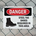 thumbnail image 5 of (2 Pack) Steel Toe Shoes Required In This Area OSHA Danger Sign 24 Inch X 18 Inch Indoor / Outdoor Rust-Free Aluminum Metal Signs for Workplace, Workshop, and Construction Site, Made in, 5 of 8