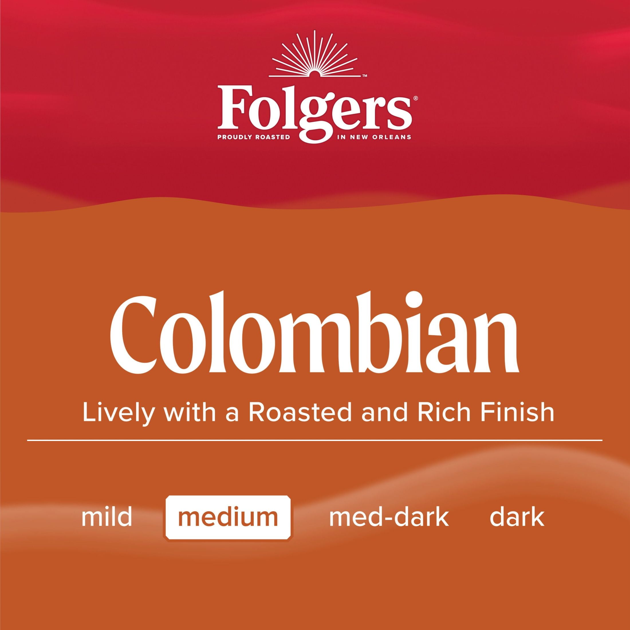 Folgers Colombian Decaffeinated Coffee, Medium Roast, Keurig K-Cup Pods, 12 Count Box