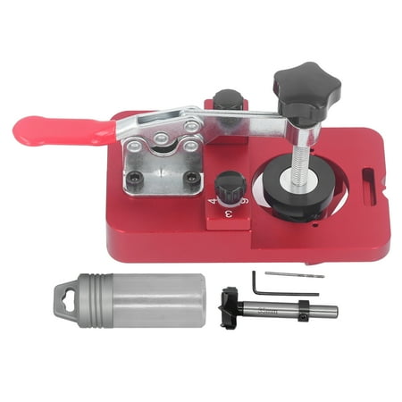 

Hinge Hole Opener Aluminum Alloy Hinge Drilling Jig Cabinet Door Punching Guide Locator 025mm Clamping Thickness