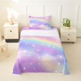 thumbnail image 2 of Manfei Dreamy Rainbow Twin Sheets, Glitter Galaxy Stars Bedding, Pastel, 3 Pieces, 1 Flat Sheet, 1 Fitted Sheet and 1 Pillowcase, 2 of 6