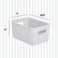 thumbnail image 2 of Superio Ribbed Collection - Decorative Plastic Open Home Storage Bins Organizer Baskets, Medium White Smoke (1 Pack) Container Boxes for Organizing Closet Shelves Drawer Shelf 5 Liter, 2 of 6