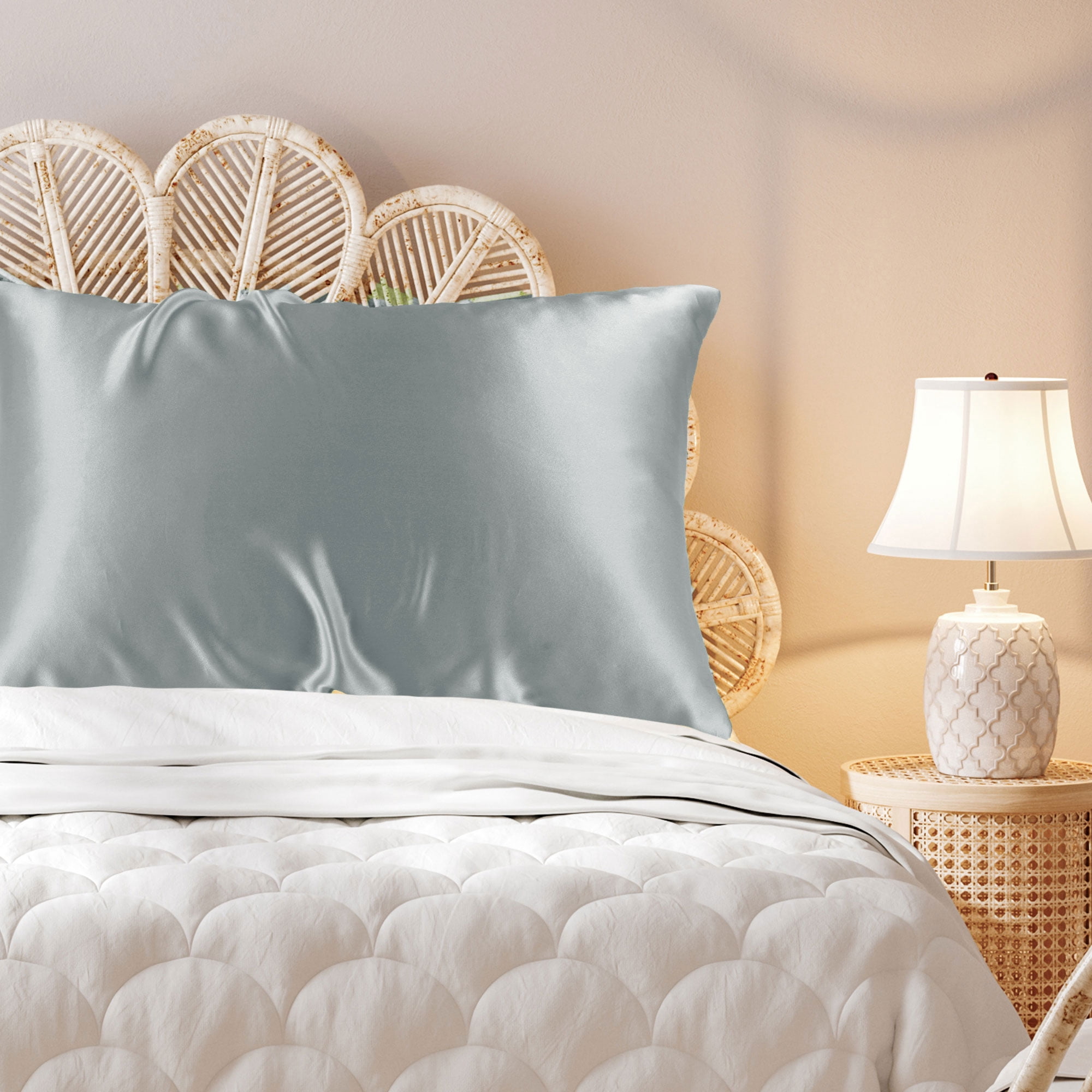 Unique Bargains 22 Momme 100% Silk Pillowcase Grey Standard