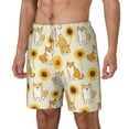 thumbnail image 2 of Balery Shiba Inu Dog and Sunflower Mens Swim Trunks Swim Shorts for Men Quick Dry Inseam Beach Shorts with Compression Liner Pocket-Large, 2 of 9