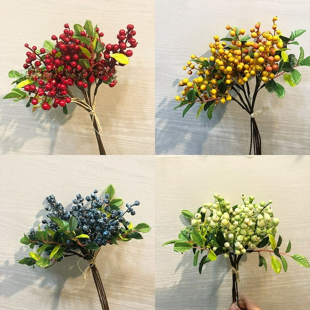 Simulación de pequeñas flores de bayas Simulación de plantas Accesorios de flores Pequeñas bayas Arándano Fruta Acacia Fruta