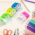 thumbnail image 3 of Back to School Supplies under $1 Gnobogi 4PC Double Hole Pencil Sharpener with Cover Color Pencil Sharpener Portable Metal Blade Pencil Sharpener Clearance, 3 of 10