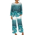 thumbnail image 6 of asdoklhq Cotton Pajamas for Women Ladies' Christmas Printed Casual Top Pants Pajama Set Mint Green S, 6 of 6