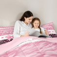 thumbnail image 4 of Manfei Polka Dot Bow-tie Twin Bedding Sets 7-Piece for Teen, Kawaii Princess Bedding Comforter Set, Fashion Leopard Cheetah Print Reversible Sheet Sets, Breathable Home Decor, 4 of 7