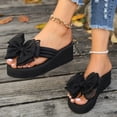 thumbnail image 5 of YTCAMLO Wedge Flip Flops for Women, Fashion Summer Beach Anti-Slip Slip On Sandals, Cute Bowknot Comfortable Thong Slippers, 5 of 8