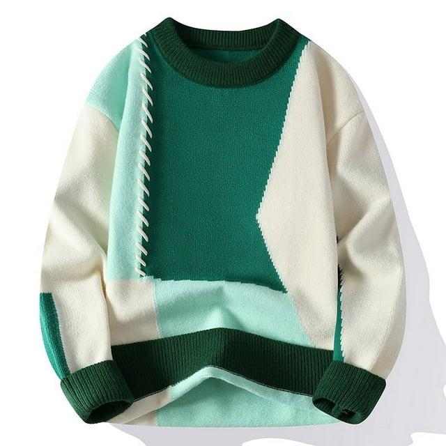 Chandails Chauds Automne Hiver pour Hommes Mode Col Roulé Patchwork Pulls Nouveaux Vêtements de Rue Coréens Pull Décontracté pour Hommes