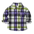 thumbnail image 6 of MKOSPLRT Kids Plaid Shirts Button Down Shirts 6M-8Y Long Sleeve Lapel Collar Fall T Shirts Lightweight Casual Shirts Jacket with Pocket, 6 of 10