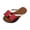 Red, variant on Fashionable Summer Walking Shoes, Bow Slide Sandals for Women, Colorblock Open Toe Flat Shoes, Women Slip On Flat Sandals Leather Bow Tie Casual Summer Slide Comfy Beach Holiday Shoes, Red 6