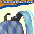 thumbnail image 5 of Blue Checkered Pattern 17" School Backpacks for Teens,Waterproof Oxford Fabric,S-Shape Padded Straps for School,Travel,Hiking,Camping, 5 of 6