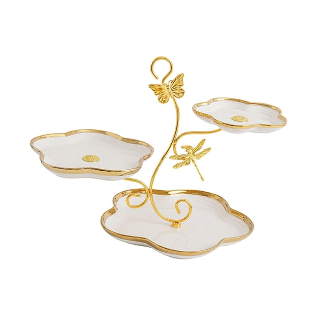 Expositor de 3 niveles para cupcakes, soporte decorativo para aperitivos y postres. Blanco