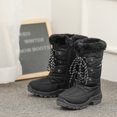 thumbnail image 2 of Dream Pairs Kids Boys & Girls Winter Mid Calf Knee High Waterproof Winter Outdoor Snow Boots Nordic Black Size 12, 2 of 5