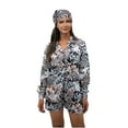 thumbnail image 1 of Birdeem Ensemble de Mode Vintage pour Femmes Chemise Shorts Turban Trois Ensembles Manches Courtes Col Rond Haut/chemise, 1 of 1