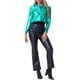 thumbnail image 2 of Chaqueta metálica brillante de motociclista con botones para mujer INSPIRE CHIC M Verde, 2 of 6
