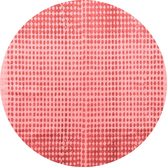 Ahgly Company Indoor Round Abstract Red Modern Area Rugs, 4' Round