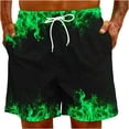 thumbnail image 5 of Midsumdr Mens Shorts 2025 Patchwork Color Flame Printed Summer Casual Drawsting Beach Shorts Hawaiian Fashion Plus Size Shorts with Pockets, 5 of 7