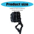 thumbnail image 3 of Lovely Knitted Laceup Ear Flap Beanies Hat for Adult All Matching 2000s Striped Pullover Hat Winter Warm Caps for Daily Use black gray, 3 of 4