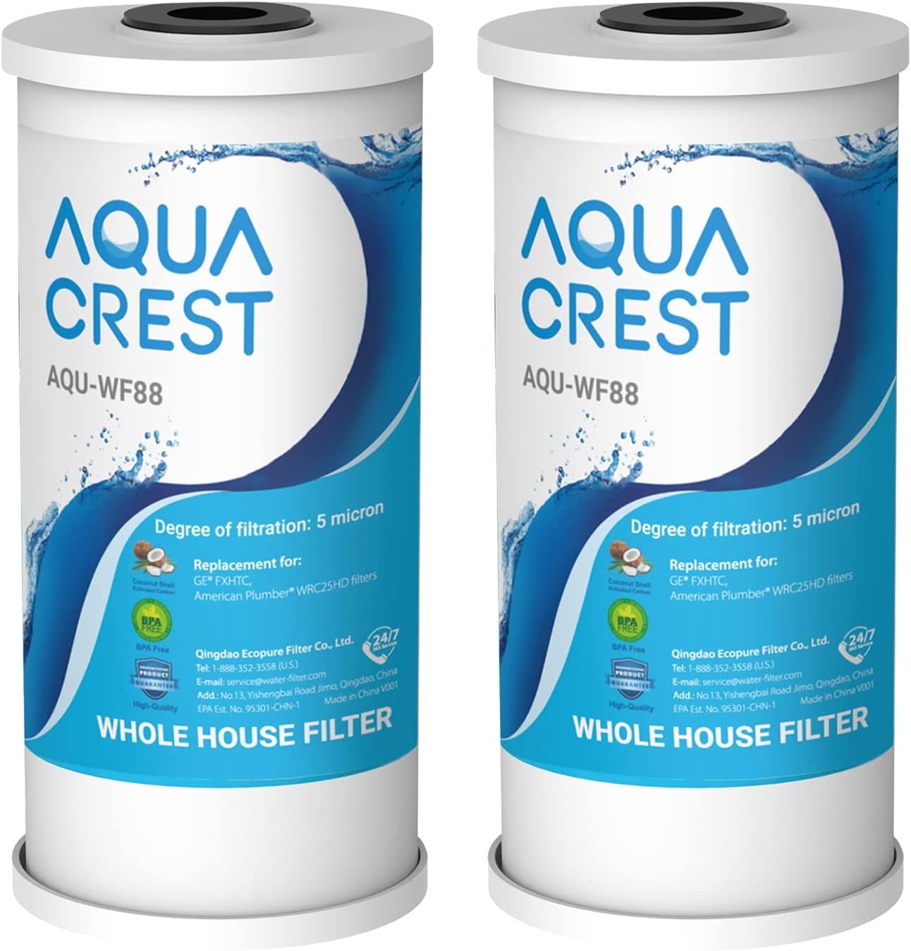 Watts Pure H2O Under Sink Carbon Block Replacement Filter - 13 Inch, Removes Chlorine Taste & Odor
