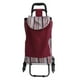 thumbnail image 2 of Carretilla de mano plegable de acero inoxidable con capacidad de carga pesada, carrito de equipaje con bolsa para mudanzas, comestibles, viajes, oficina, franja roja, 2 of 14