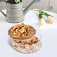 thumbnail image 5 of Glass Salad Bowl with Wooden Lid Candy Nuts Serving Container Storage Platter Snack Tray, 5 of 12
