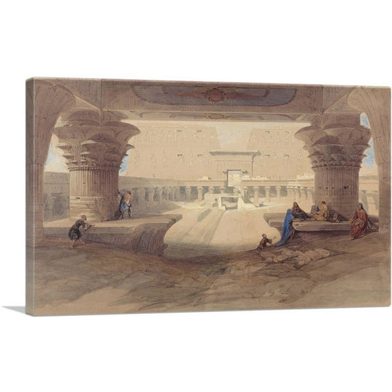 ARTCANVAS From Under Portico Temple Of Edfu Upper Egypt 1846 Canvas Art Print by David Roberts - Size: 40" x 26" (0.75" Deep)