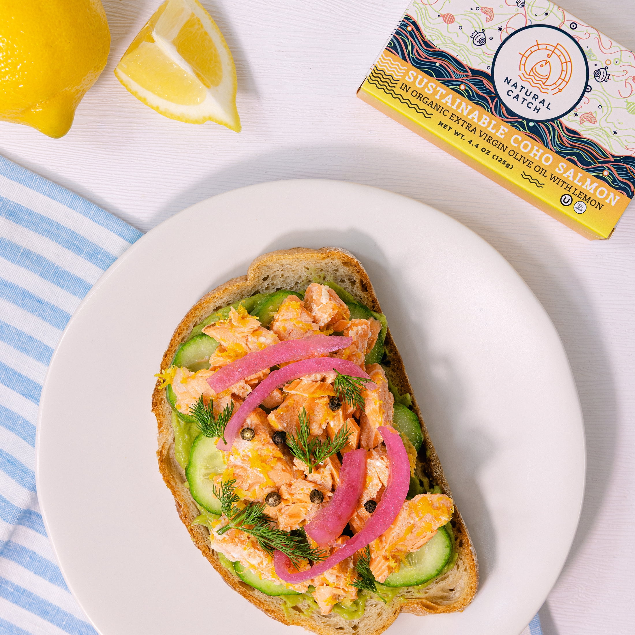 Natural Catch Coho Salmon with Lemon in Organic Extra Virgin Olive Oil 4.4 oz