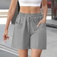 thumbnail image 6 of Taqqpue Women's High Waisted Athletic Running Shorts with Side Pockets,Workout Gym Sweat Shorts Casual Solid Color Drawstring Shorts with Pockets, 6 of 9