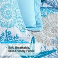 thumbnail image 6 of 3 Piece Coastal Quilt Sets California King Size - Reversible Microfiber Quilts with 2 Shams Soft Lightweight Beach Bedding Nautical Bedspread Summer Coverlet for All Season, 118''x106'', 6 of 13