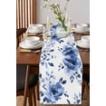 thumbnail image 4 of Ldtrchee Blue Floral Spring Table Runner 108 Inches, Vintage Summer Botanical Watercolor Bed Runner Dresser Scarves Tabletop for Indoor Outdoor Parties/Ceremony/Banquet, 13"x 108", 4 of 8