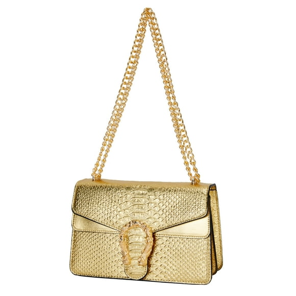 Bandolera DEEPMEOW de piel a la moda con estampado de serpientes