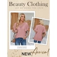 thumbnail image 7 of Nlife Women Floral Cut-out Scalloped Neck Ruffle Short SleeveT-Shirt, 7 of 7