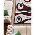 thumbnail image 3 of Star Abstract 5x7 Area Rug – Modern Contemporary Colorful Soft Polyester Carpet for Living Room Design 1311 Grey Red, 3 of 6