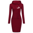 thumbnail image 1 of 2022 Spring Autumn Sweatshirt Long-Sleeved Dress Woman Clothing Hooded Collar Pocket Simple Casual Lady Dress SweatshirtL Gao Jinjia LED, 1 of 2