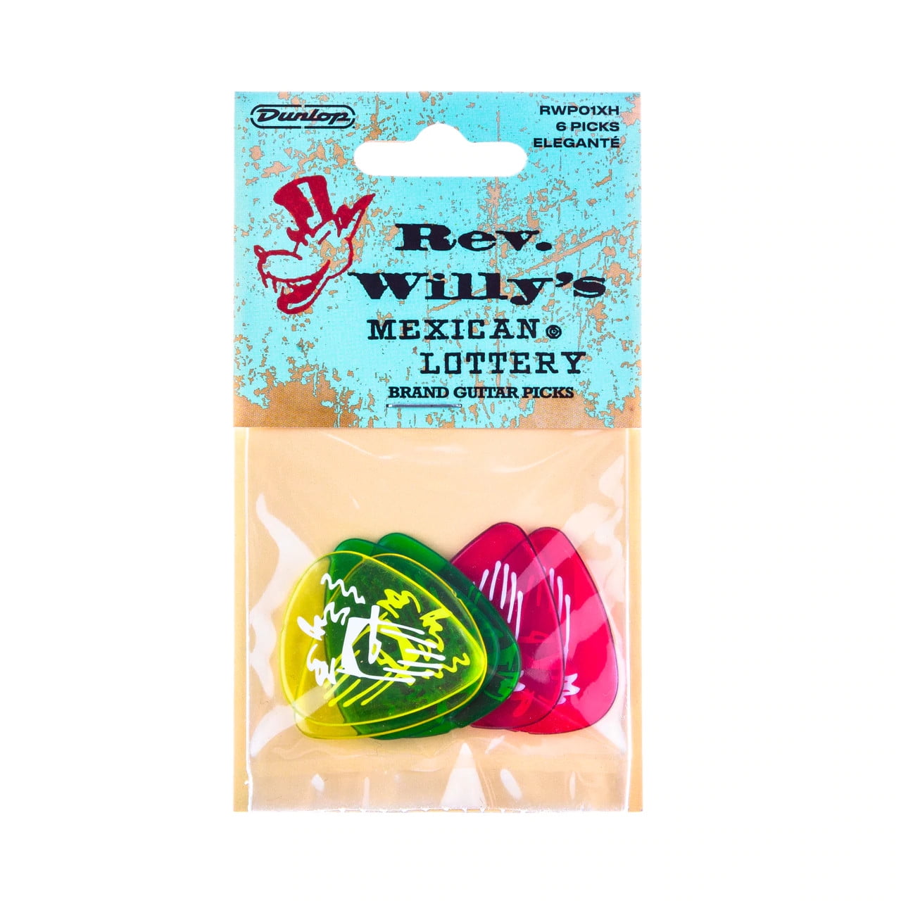 Reverend Willy's Guitar Picks Mexican Lottery 12-Picks Extra Heavy Billy Gibbons